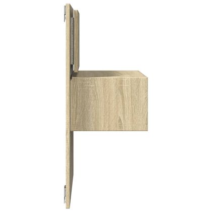 Нощно шкафче за стена с LED осветление, дъб сонома