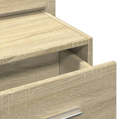 Нощно шкафче за стена с LED осветление, дъб сонома