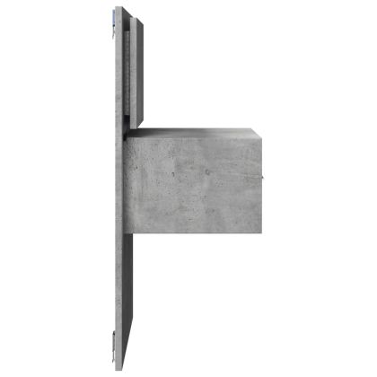 Нощно шкафче за стена с LED осветление, бетонно сиво