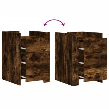 Нощно шкафче, опушен дъб, 45x50x65 см, инженерно дърво