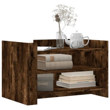 Кафе маса, опушен дъб, 80x50x50 см, инженерно дърво