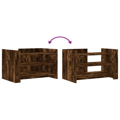 Кафе маса, опушен дъб, 80x50x50 см, инженерно дърво