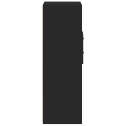 Висок шкаф, черен, 30x42,5x124 см, инженерно дърво