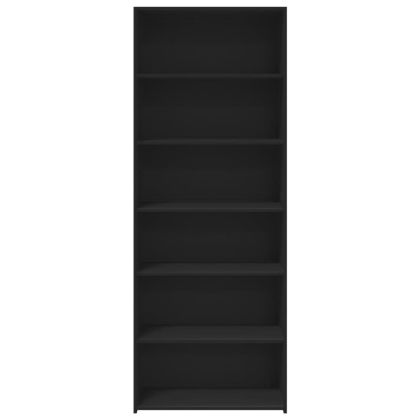 Висок шкаф, черен, 70x41x185 см, инженерно дърво