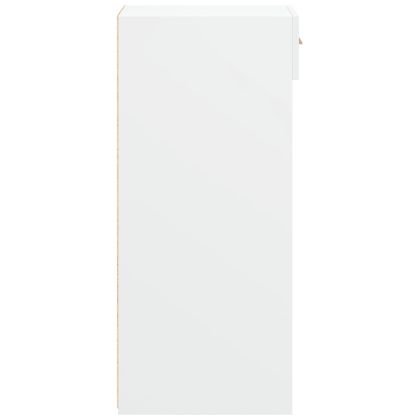 Сайдборд, бял, 30x42,5x93 см, инженерно дърво