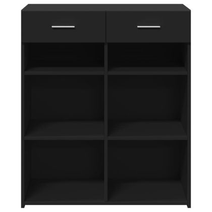 Сайдборд, черен, 80x42,5x93 см, инженерно дърво