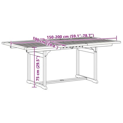 Градински трапезен комплект, 7 части, акация масив и textilene