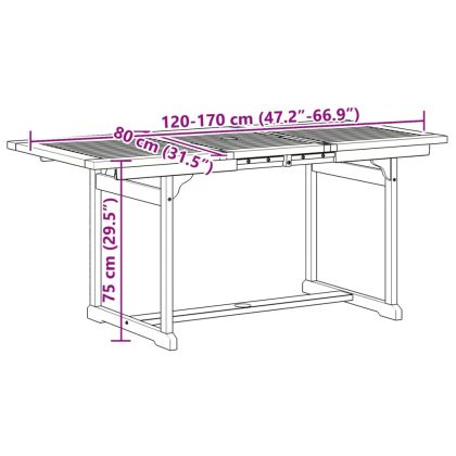 Градински трапезен комплект, 5 части, акация масив и textilene