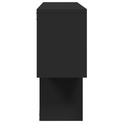 Стенен рафт, черен, 100x20x53 см, инженерно дърво