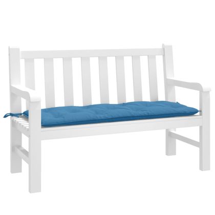 Възглавница за градинска пейка меланж синя 120x50x7 см плат