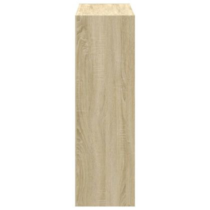 Библиотека, сонома дъб, 102x32x102 см, инженерно дърво