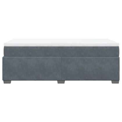 Боксспринг легло с матрак, тъмносиво, 80x200 см, кадифе