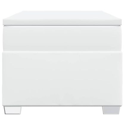 Боксспринг легло с матрак, бяло, 90x200 см, изкуствена кожа