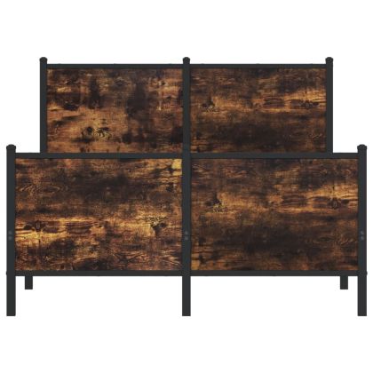 Метална рамка за легло, без матрак, опушен дъб, 120x200 см