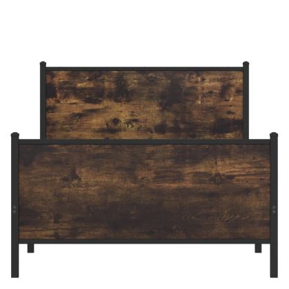 Метална рамка за легло, без матрак, опушен дъб, 107x203 см