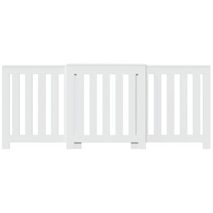 Капак за радиатор, бял, 205x21,5x83,5 см, инженерно дърво