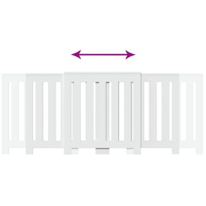 Капак за радиатор, бял, 205x21,5x83,5 см, инженерно дърво