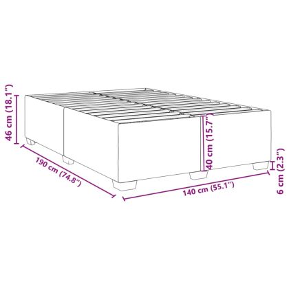 Рамка за легло, синя, 140x190 см, кадифе