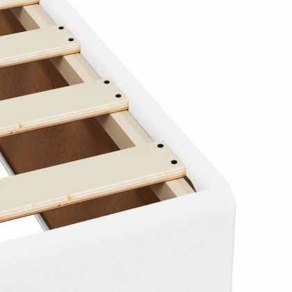 Боксспринг легло с матрак, бяло, 120x200 см, изкуствена кожа