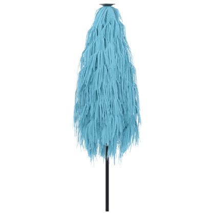 Градински чадър със стоманен прът, син, 223x223x213 см