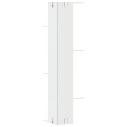 Стенен ъглов рафт, бял, 36,5x36,5x140 см, инженерно дърво