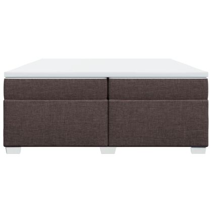 Боксспринг легло с матрак, тъмнокафяво, 200x200 см, плат