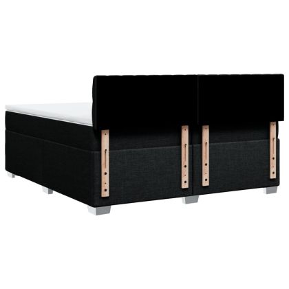 Боксспринг легло с матрак, черно, 200x200 см, плат