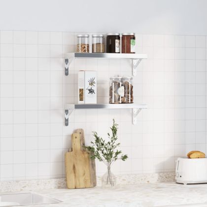 Скоби за рафт 4 бр 15x2,5x11,5 см сребрист неръждаема стомана