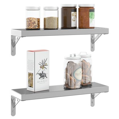 Скоби за рафт 4 бр 15x2,5x11,5 см сребрист неръждаема стомана