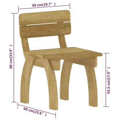 Градински трапезен комплект от 5 части, импрегниран бор