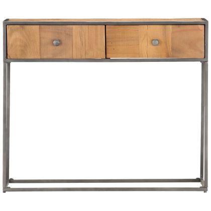 Конзолна маса, 90x30x75 см, регенерирано дърво масив