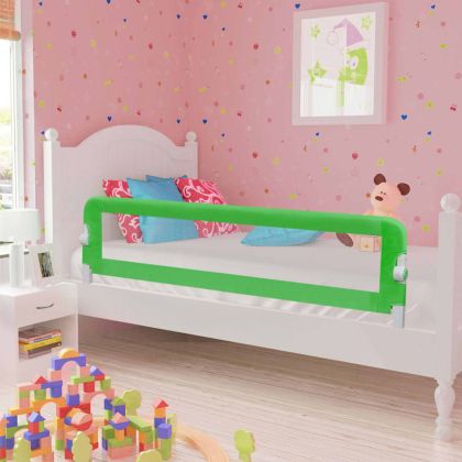 Ограничител за детско легло, зелен, 120x42 см, полиестер