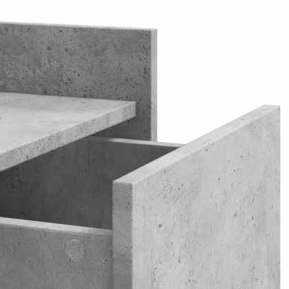 Нощно шкафче, бетонно сиво, 45x50x65 см, инженерно дърво