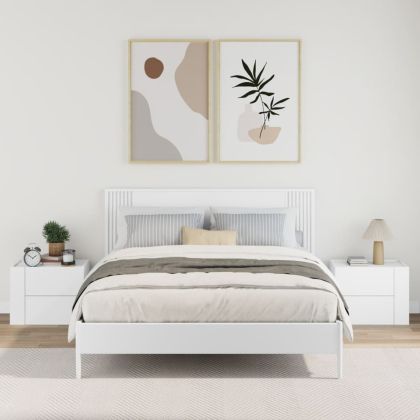 Нощни шкафчета за стенен монтаж, 2 бр, бели, 45x30x35 см