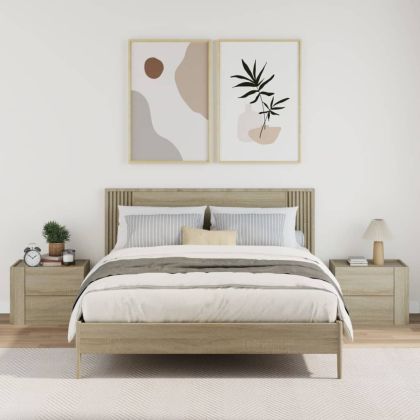 Нощни шкафчета за стенен монтаж, 2 бр, сонома дъб, 45x30x35 см