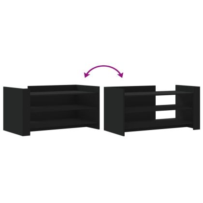 Кафе маса, черна, 100x50x50 см, инженерно дърво