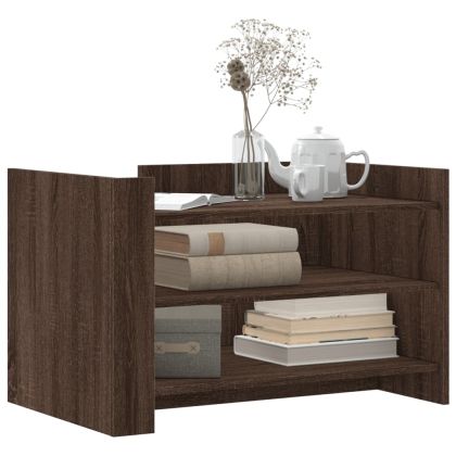 Кафе маса, кафяв дъб, 80x50x50 см, инженерно дърво