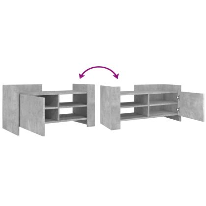 ТВ шкаф, бетонно сив, 80x35x40 см, инженерно дърво