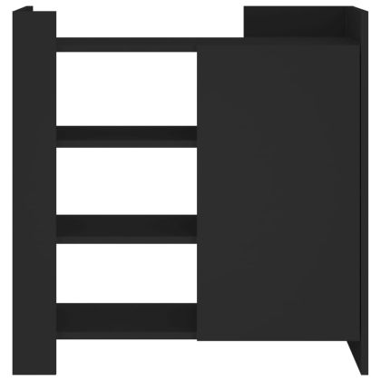 Сайдборд, черен, 73,5x35x75 см, инженерно дърво