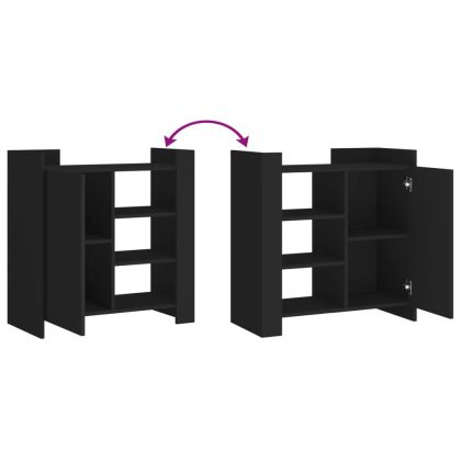 Сайдборд, черен, 73,5x35x75 см, инженерно дърво