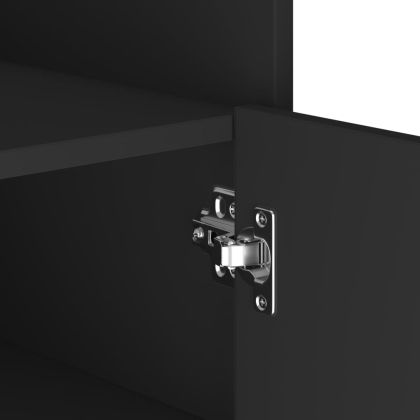 Сайдборд, черен, 73,5x35x75 см, инженерно дърво