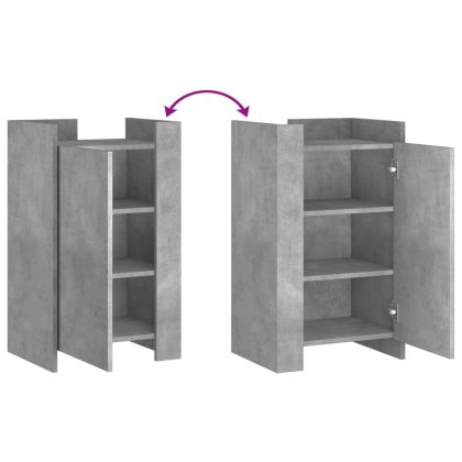 Сайдборд, бетонно сив, 45x35x75 см, инженерно дърво