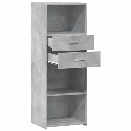 Висок шкаф, бетонно сив, 45x42,5x124 см, инженерно дърво