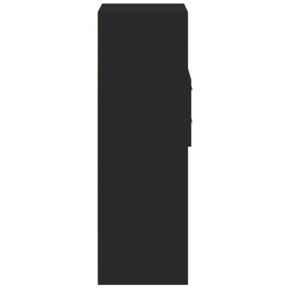 Висок шкаф, черен, 40x42,5x124 см, инженерно дърво