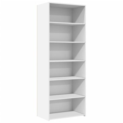 Висок шкаф, бял, 70x41x185 см, инженерно дърво