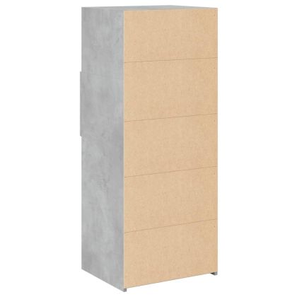 Висок шкаф, бетонно сив, 50x42,5x124 см, инженерно дърво