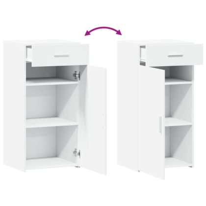 Бюфет, бял, 45x42,5x93 см, инженерно дърво