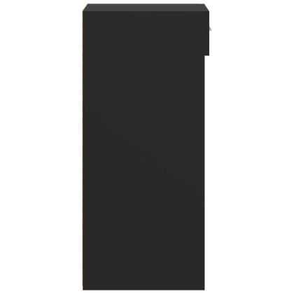 Сайдборд, черен, 40x42,5x93 см, инженерно дърво