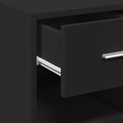 Сайдборд, черен, 40x42,5x93 см, инженерно дърво