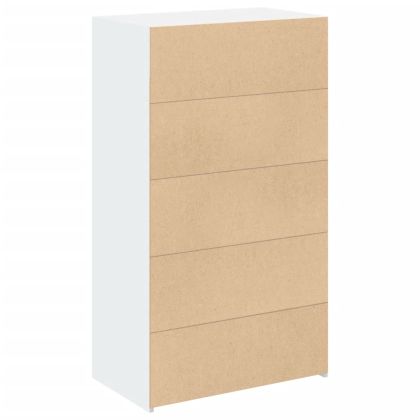 Висок шкаф, бял, 70x41x124 см, инженерно дърво